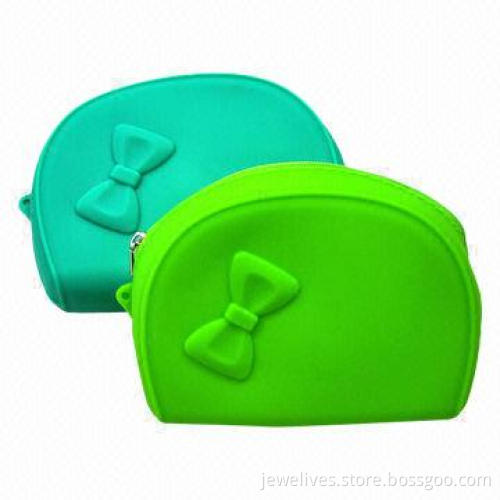 New Style, Zip Locked, Silicone Coin Wallet with Bowtie Patterns